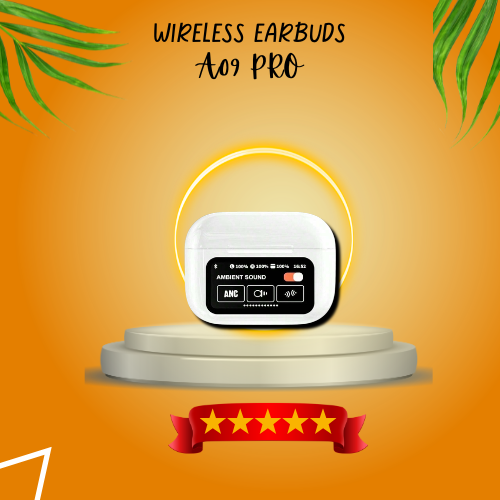 SONELUX A09 Pro ANC Wireless Earbuds – Smart Touch Display Case, Active Noise Cancellation, Deep Bass Sound & Ultra-Fast Bluetooth Connectivity
